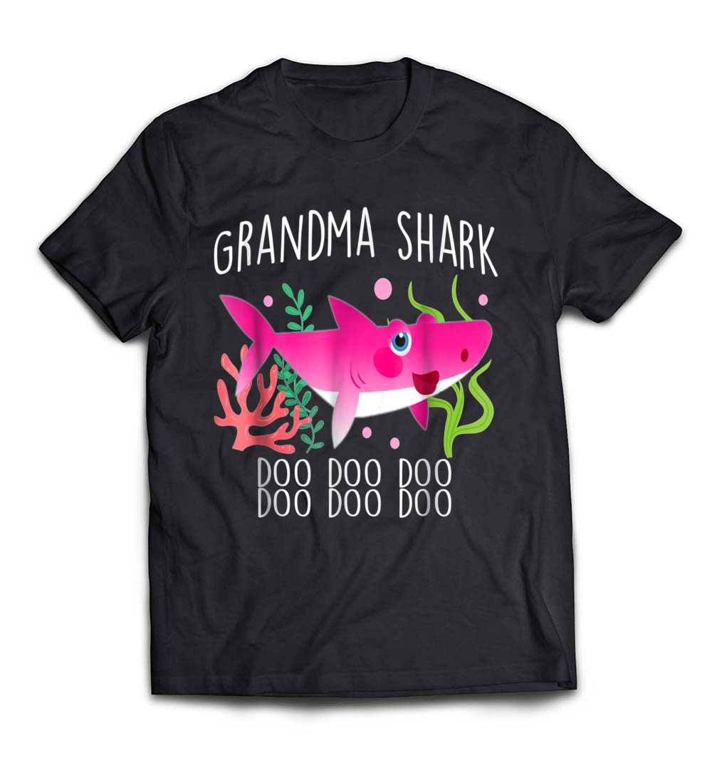 B07H2MZHVG_Black_Org_Cute Grandma Shark Doo Doo Doo T-shirt christmas gift ideas_resize